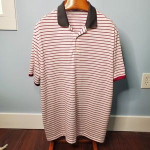 Nike Golf Men's Polo Shirt Dri-Fit Pink Striped XL Extra Large Standard Fit